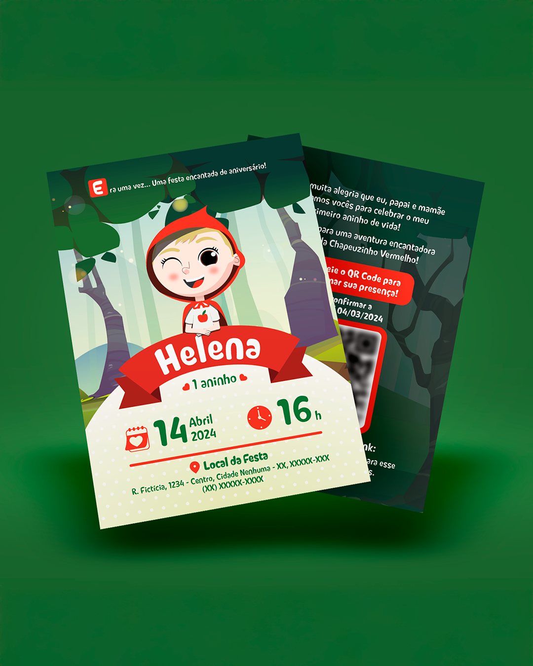 Little Red Riding Hood Invitation for a Child's Birthday